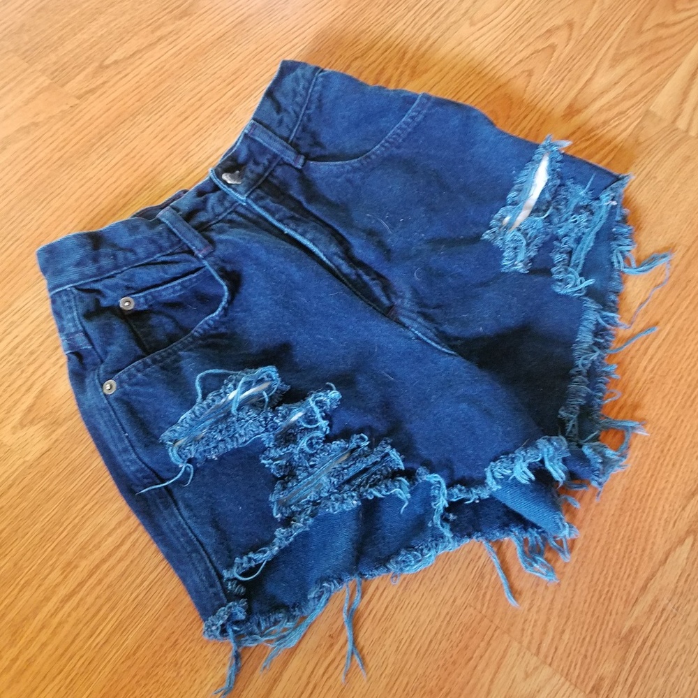 High Waisted Dark Jean Shorts